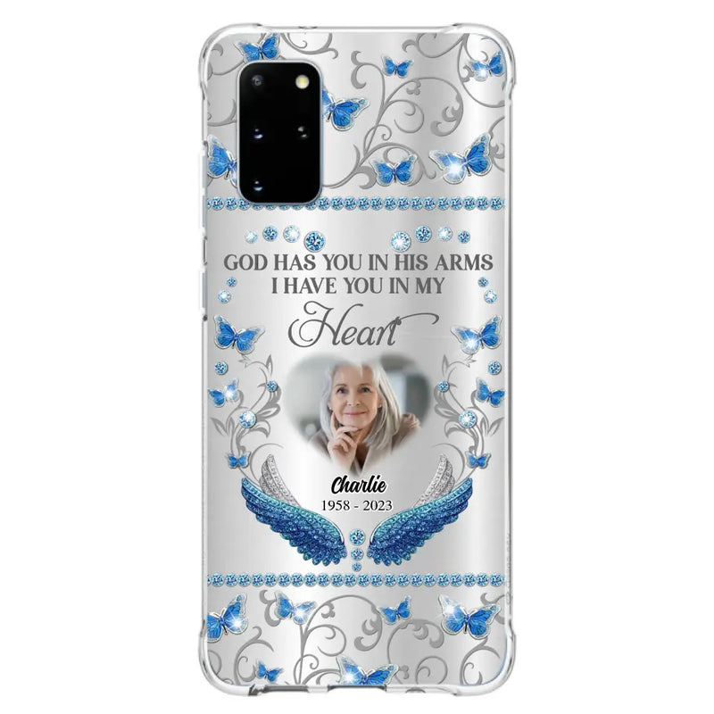 Personalized Memorial Photo Phone Case - Memorial Gift Idea for Mother's Day/Father's Day - God Has You In His Arms I Have You In My Heart - Cases For iPhone/Samsung