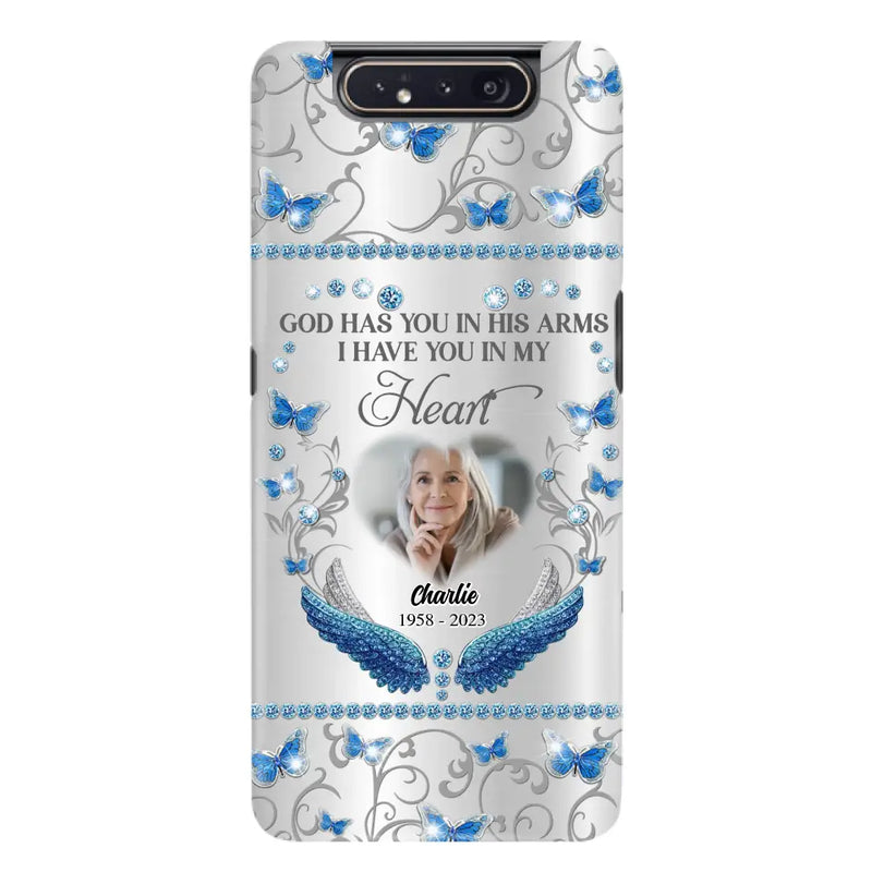 Personalized Memorial Photo Phone Case - Memorial Gift Idea for Mother's Day/Father's Day - God Has You In His Arms I Have You In My Heart - Cases For iPhone/Samsung