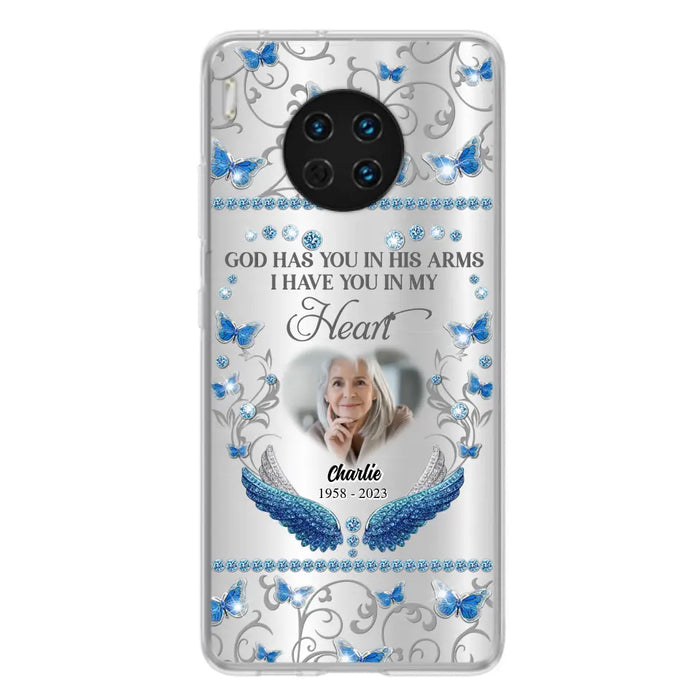 Custom Personalized Memorial Photo Phone Case - Memorial Gift Idea for Mother's Day/Father's Day - God Has You In His Arms I Have You In My Heart - Cases For Oppo/Xiaomi/Huawei