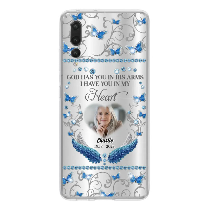 Personalized Memorial Photo Phone Case - Memorial Gift Idea for Mother's Day/Father's Day - God Has You In His Arms I Have You In My Heart - Cases For Oppo/Xiaomi/Huawei