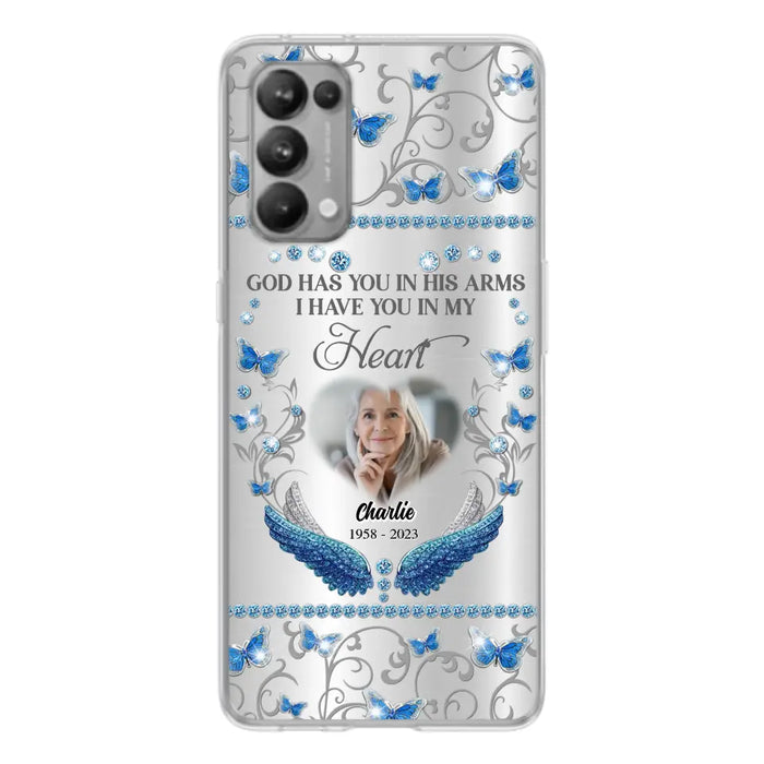 Custom Personalized Memorial Photo Phone Case - Memorial Gift Idea for Mother's Day/Father's Day - God Has You In His Arms I Have You In My Heart - Cases For Oppo/Xiaomi/Huawei