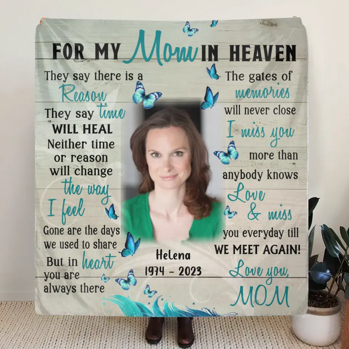 Custom Personalized Memorial Photo Quilt/Single Layer Fleece Blanket - Memorial Gift Idea For Mother's Day - I Miss You More Than Anybody Knows