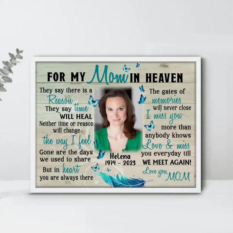 Personalized Memorial Photo Unframed Horizontal Poster - Memorial Gift Idea For Mother's Day - I Miss You More Than Anybody Knows