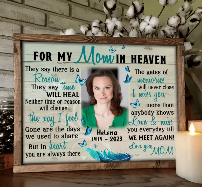 Personalized Memorial Photo Unframed Horizontal Poster - Memorial Gift Idea For Mother's Day - I Miss You More Than Anybody Knows