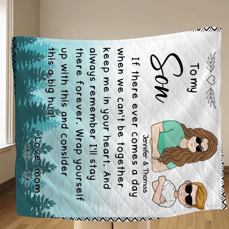 Personalized To My Son/Daughter Fleece Throw Blanket/Quilt - Gift Idea From Mom To Kid - Always Remember I'll Stay There Forever