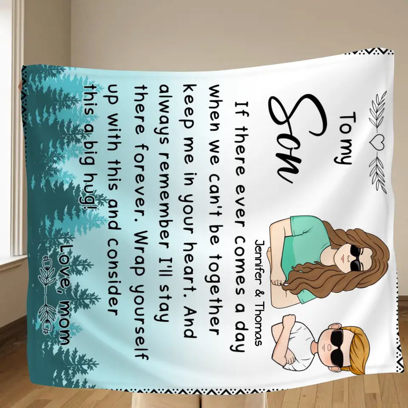 Personalized To My Son/Daughter Fleece Throw Blanket/Quilt - Gift Idea From Mom To Kid - Always Remember I'll Stay There Forever