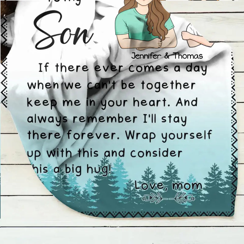 Personalized To My Son/Daughter Fleece Throw Blanket/Quilt - Gift Idea From Mom To Kid - Always Remember I'll Stay There Forever