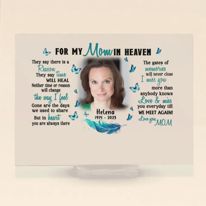 Custom Personalized Memorial Photo Horizontal Acrylic Plaque - Memorial Gift Idea For Mother's Day - I Miss You More Than Anybody Knows