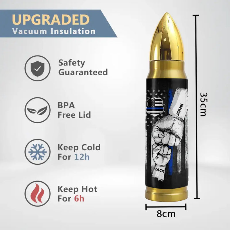 Personalized Dad Bullet Tumbler - Up to 5 Children - Gift Idea For Father's Day - Dear Dad Thank You For Teaching Us How To Be Strong