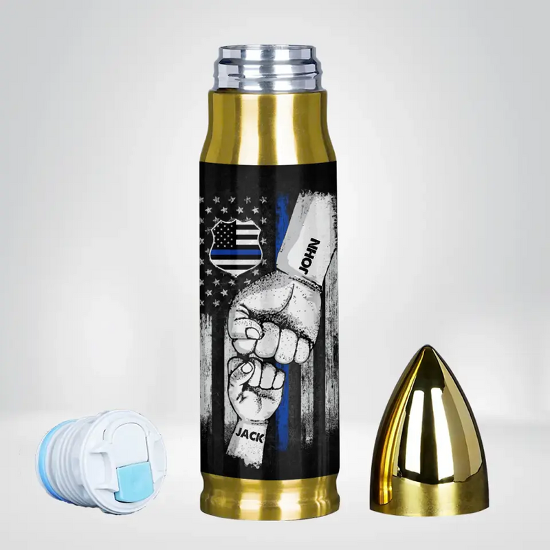 Personalized Dad Bullet Tumbler - Up to 5 Children - Gift Idea For Father's Day - Dear Dad Thank You For Teaching Us How To Be Strong