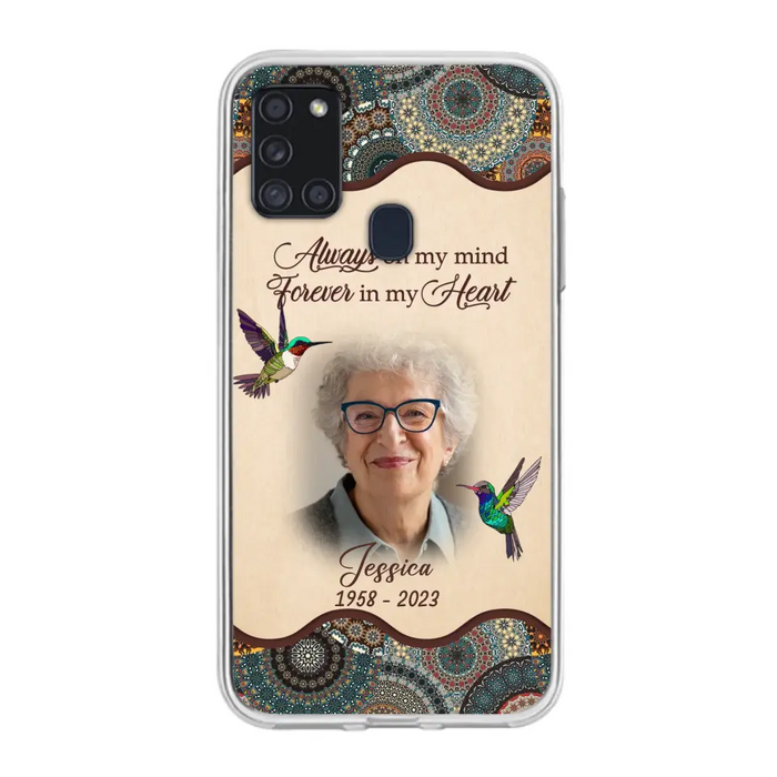 Custom Personalized Memorial Photo Phone Case - Memorial Gift Idea For Mother's Day/Father's Day - Always On My Mind, Forever In My Heart - Case For iPhone/Samsung