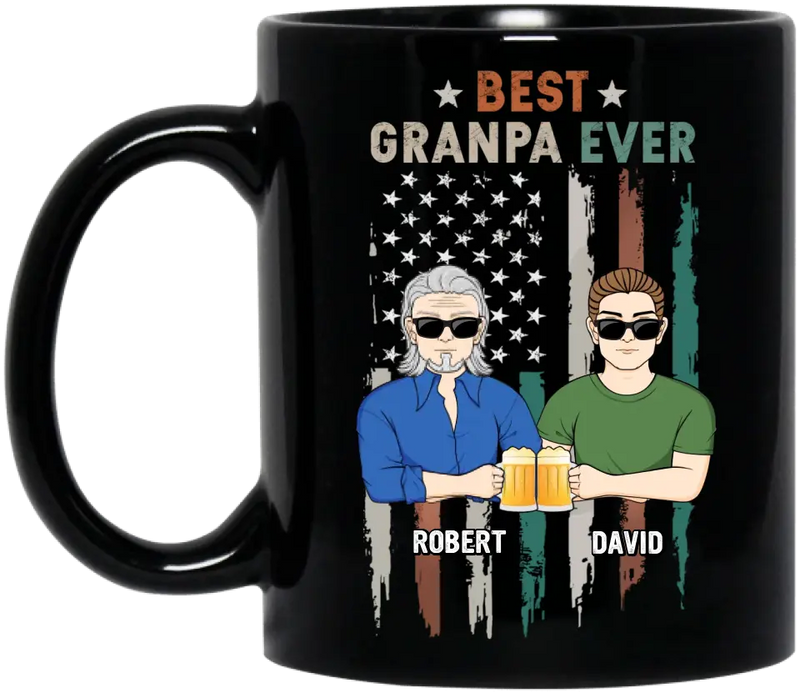 Personalized Grandpa Black Coffee Mug - Gift Idea For Grandpa/Father's Day - Best Grandpa Ever