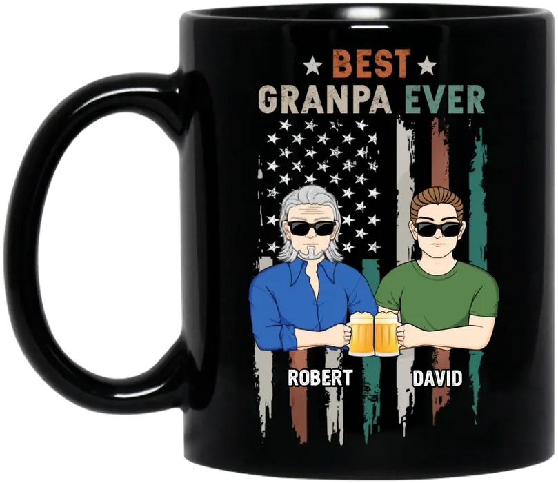 Custom Personalized Grandpa Black Coffee Mug - Gift Idea For Grandpa/ Father's Day - Best Grandpa Ever