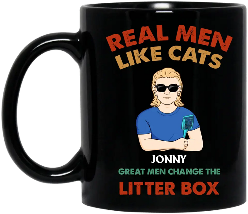 Custom Personalized Cat Dad Coffee Mug - Upto 4 Cats - Father's Day Gift Idea For Cat Lovers - Happy Father's Day Human Servant