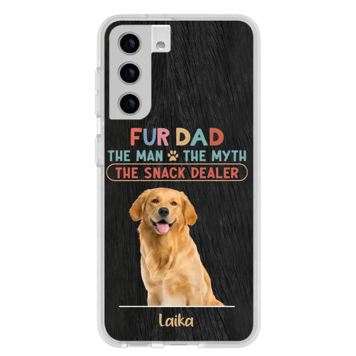 Custom Personalized Fur Dad Phone Case - Upload Photo - Upto 6 Pets - Father's Day Gift For Pet Lovers - Fur Dad The Man The Myth The Snack Dealer - Case for iPhone/Samsung