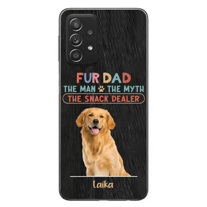 Custom Personalized Fur Dad Phone Case - Upload Photo - Upto 6 Pets - Father's Day Gift For Pet Lovers - Fur Dad The Man The Myth The Snack Dealer - Case for iPhone/Samsung