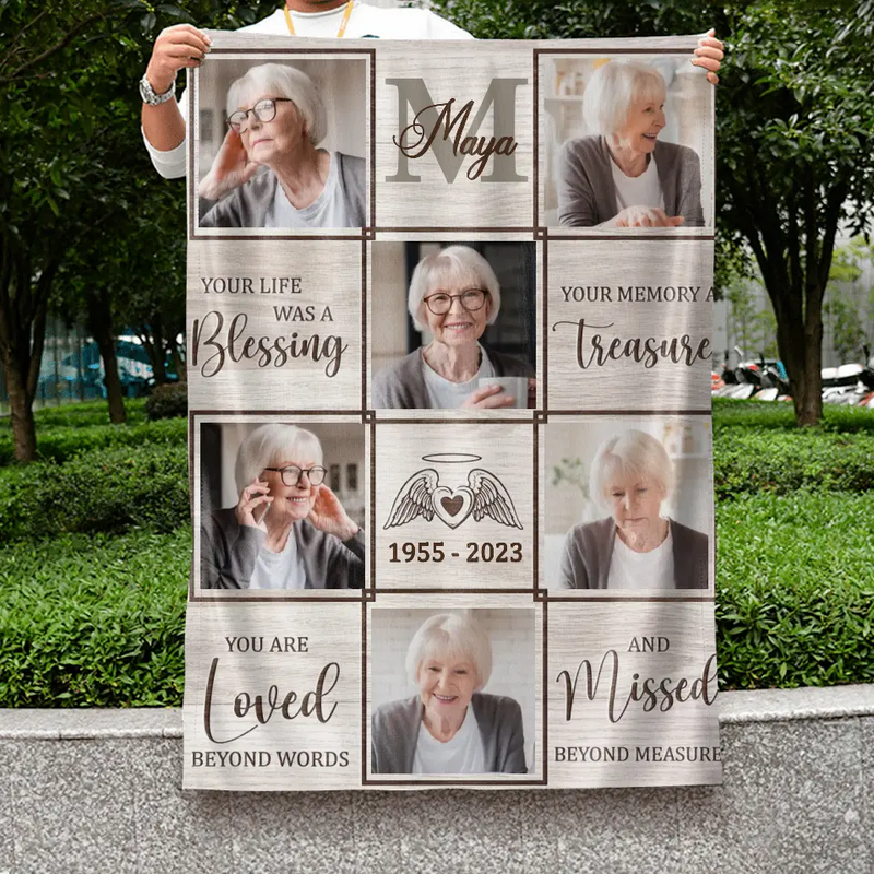 Personalized Memorial Flag Sign - Upload Photo - Memorial Gift Idea - You Are Loved Beyond Words And Missed Beyond Measure