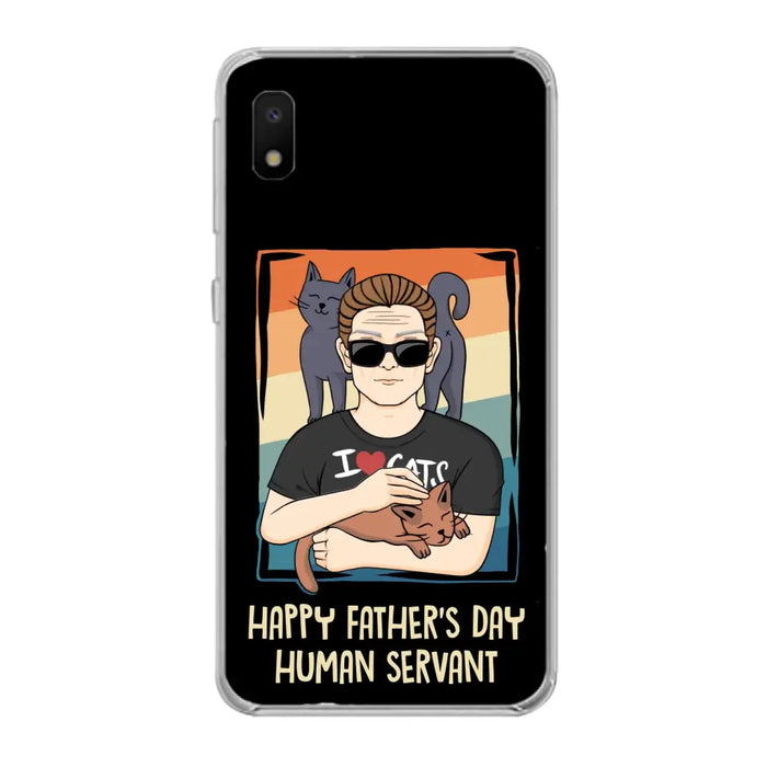 Personalized Cat Mom/ Dad iPhone/ Samsung Case - Gift Idea For Cat Lovers/ Father's Day/ Birthday - Happy Father's Day Human Servant