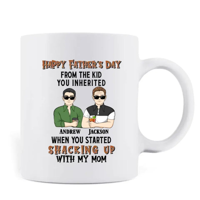 Custom Personalized Father Mug - Upto 4 Children - Gift Idea For Father's Day - Even Though I'm Not From Your Sack I Know You've Still Got My Back