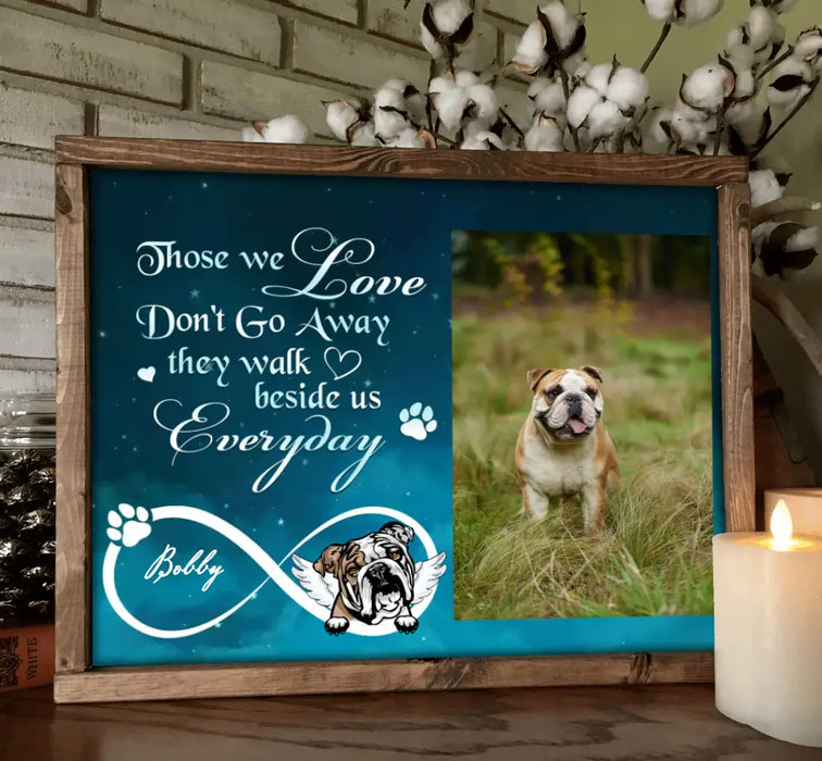 Custom Personalized Memorial Photo Unframed 
 Poster - Memorial Gift Idea for Dog/Cat Owners - Those We Love Don't Go Away They Walk Beside Us Everyday