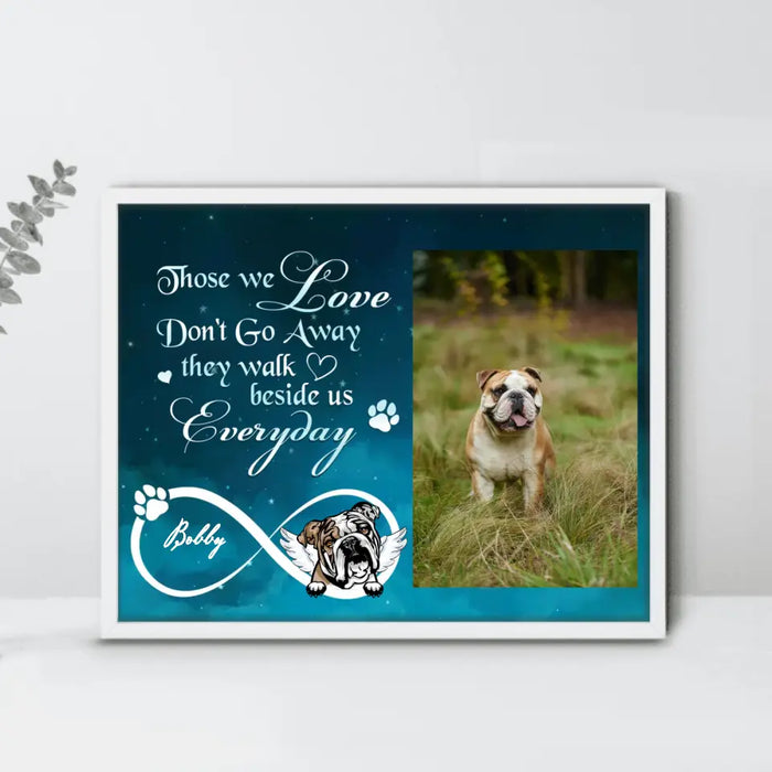 Custom Personalized Memorial Photo Unframed 
 Poster - Memorial Gift Idea for Dog/Cat Owners - Those We Love Don't Go Away They Walk Beside Us Everyday