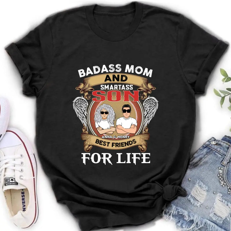 Personalized Mother And Son T-shirt/Long Sleeve/Sweatshirt/Hoodie - Gift Idea For Mother's Day - Badass Mom And Smartass Son Best Friends For Life