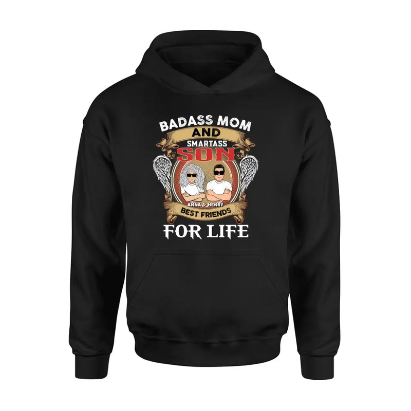 Personalized Mother And Son T-shirt/Long Sleeve/Sweatshirt/Hoodie - Gift Idea For Mother's Day - Badass Mom And Smartass Son Best Friends For Life