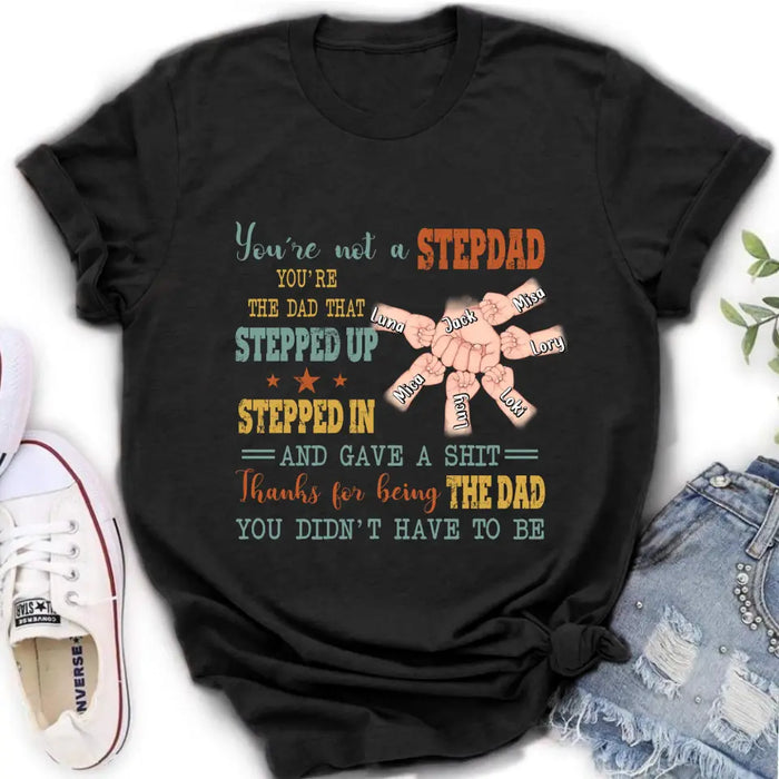 Custom Personalized Step Father Shirt/Hoodie/Sweatchirt/Long sleeve - Best Gift Idea For Father's Day - Upto 6 Kids