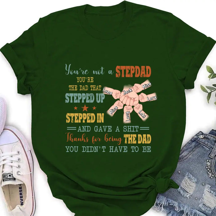 Custom Personalized Step Father Shirt/Hoodie/Sweatchirt/Long sleeve - Best Gift Idea For Father's Day - Upto 6 Kids