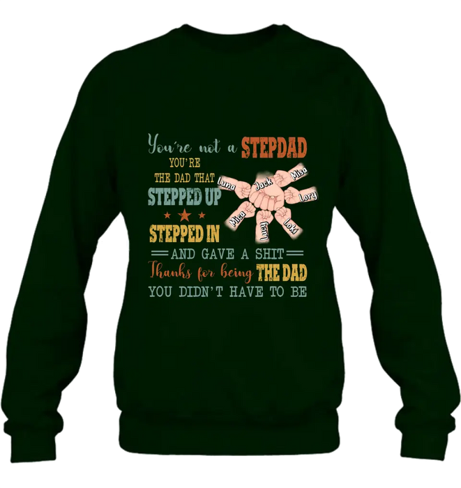 Custom Personalized Step Father Shirt/Hoodie/Sweatchirt/Long sleeve - Best Gift Idea For Father's Day - Upto 6 Kids