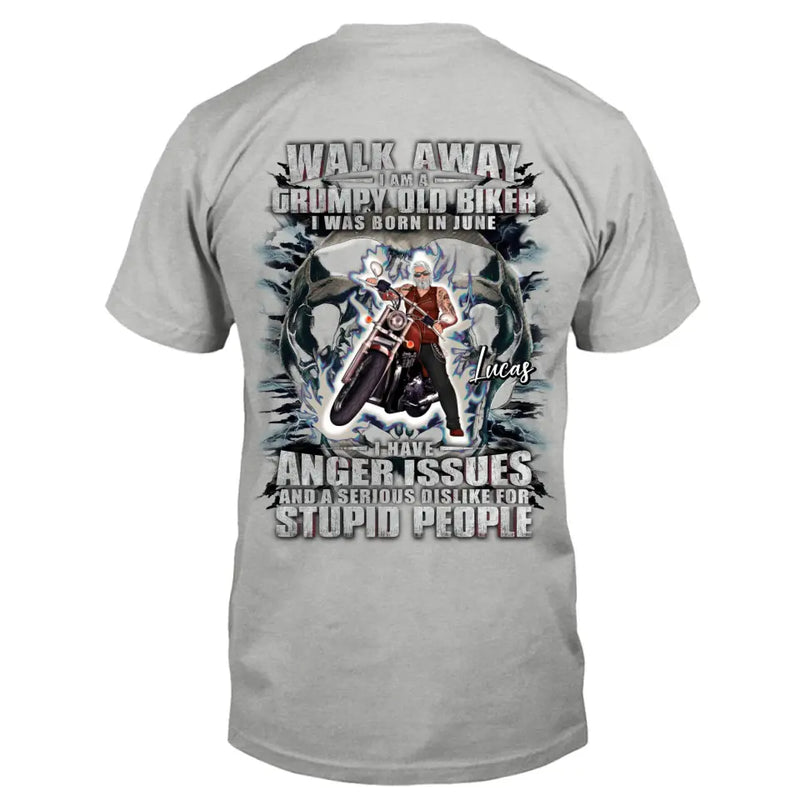 Personalized Biker Shirt/Hoodie - Father's Day Gift Idea For Biker - Walk Away I Am A Grumpy Old Biker