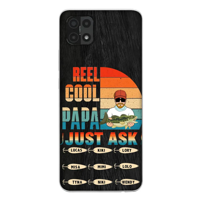 Personalized Reel Cool Dad Phone Case - Gift Idea For Father's Day/Grandpa/Fishing Lovers - Up to 9 Kids - Reel Cool Papa Just Ask - Cases For Oppo/Xiaomi/Huawei