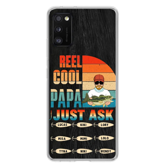 Custom Personalized Reel Cool Dad Phone Case - Gift Idea For Father's Day/Grandpa/Fishing Lovers - Upto 9 Kids - Reel Cool Papa Just Ask - Cases For iPhone/Samsung