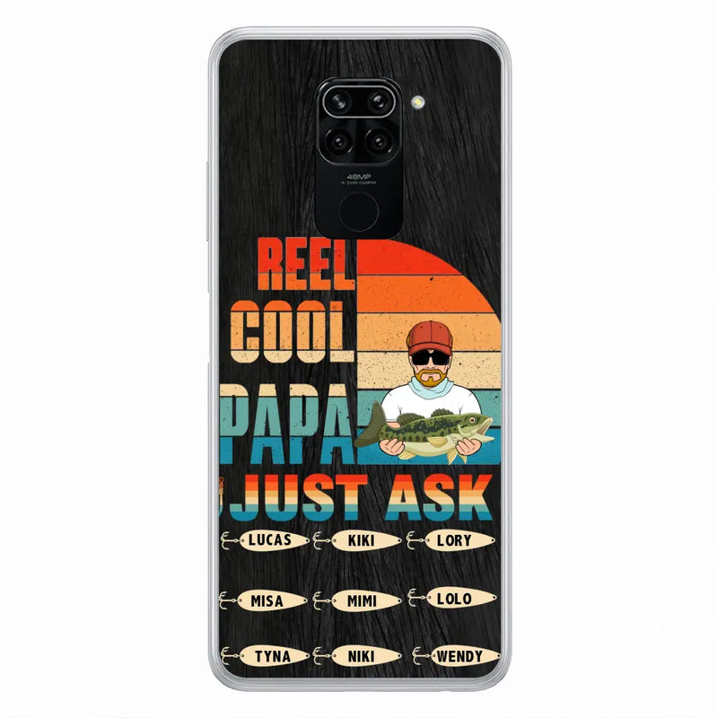Personalized Reel Cool Dad Phone Case - Gift Idea For Father's Day/Grandpa/Fishing Lovers - Up to 9 Kids - Reel Cool Papa Just Ask - Cases For Oppo/Xiaomi/Huawei
