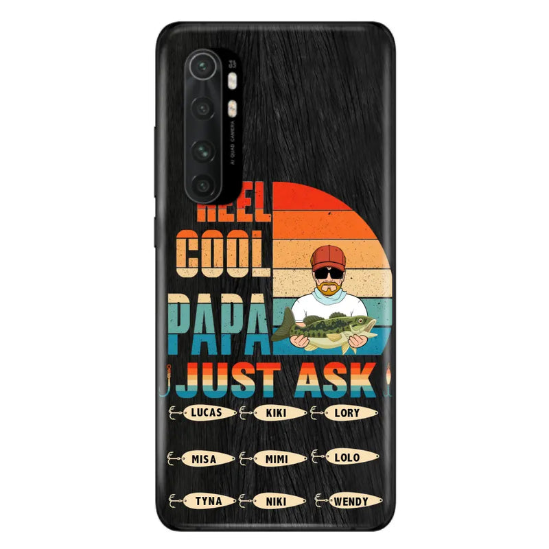 Personalized Reel Cool Dad Phone Case - Gift Idea For Father's Day/Grandpa/Fishing Lovers - Up to 9 Kids - Reel Cool Papa Just Ask - Cases For Oppo/Xiaomi/Huawei
