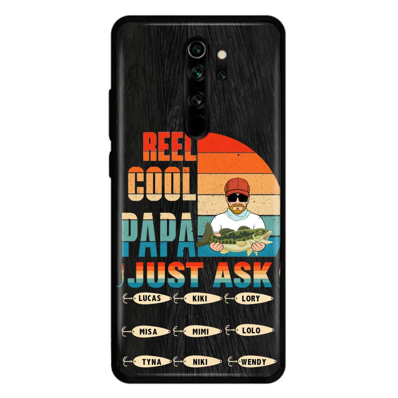 Personalized Reel Cool Dad Phone Case - Gift Idea For Father's Day/Grandpa/Fishing Lovers - Up to 9 Kids - Reel Cool Papa Just Ask - Cases For Oppo/Xiaomi/Huawei