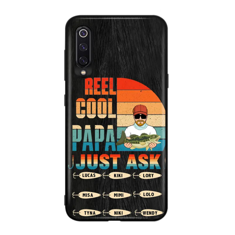 Personalized Reel Cool Dad Phone Case - Gift Idea For Father's Day/Grandpa/Fishing Lovers - Up to 9 Kids - Reel Cool Papa Just Ask - Cases For Oppo/Xiaomi/Huawei