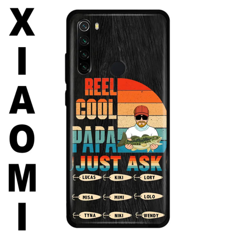 Personalized Reel Cool Dad Phone Case - Gift Idea For Father's Day/Grandpa/Fishing Lovers - Up to 9 Kids - Reel Cool Papa Just Ask - Cases For Oppo/Xiaomi/Huawei