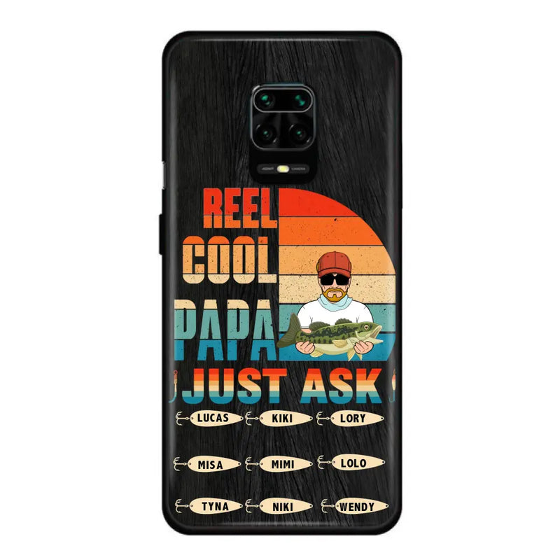Personalized Reel Cool Dad Phone Case - Gift Idea For Father's Day/Grandpa/Fishing Lovers - Up to 9 Kids - Reel Cool Papa Just Ask - Cases For Oppo/Xiaomi/Huawei