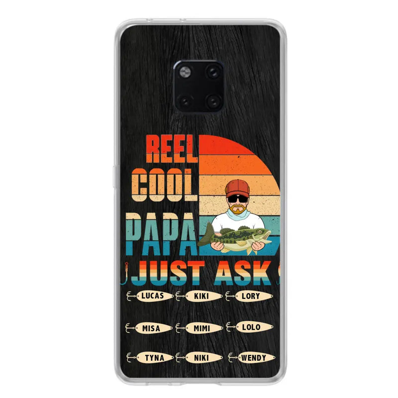 Personalized Reel Cool Dad Phone Case - Gift Idea For Father's Day/Grandpa/Fishing Lovers - Up to 9 Kids - Reel Cool Papa Just Ask - Cases For Oppo/Xiaomi/Huawei