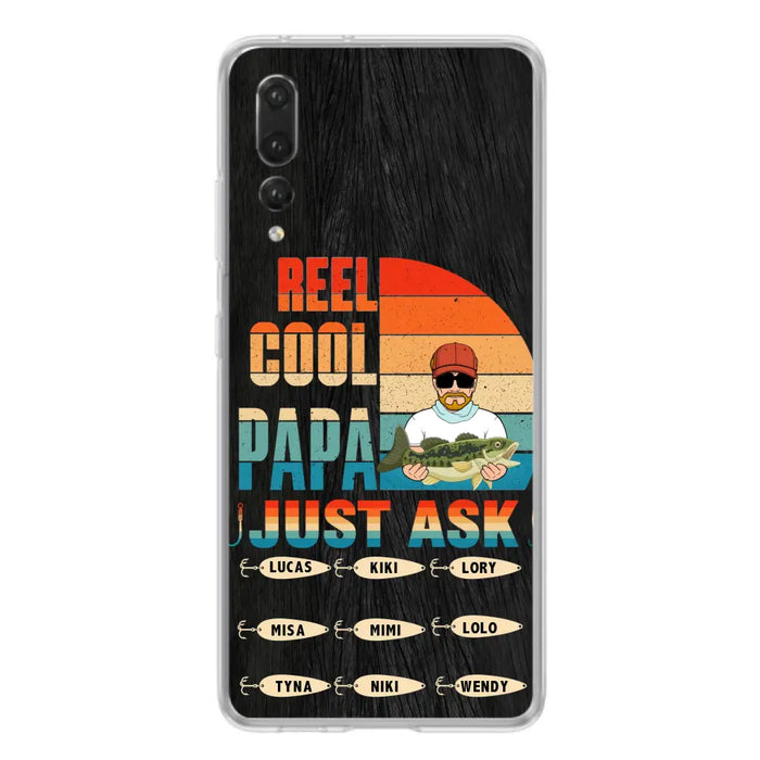 Custom Personalized Reel Cool Dad Phone Case - Gift Idea For Father's Day/Grandpa/Fishing Lovers - Upto 9 Kids - Reel Cool Papa Just Ask - Cases For Oppo/Xiaomi/Huawei