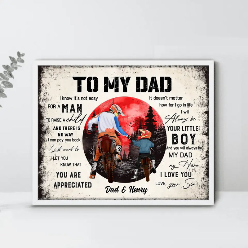 Personalized Dad Poster - Father's Day Gift Idea for Dad from Son - To My Dad