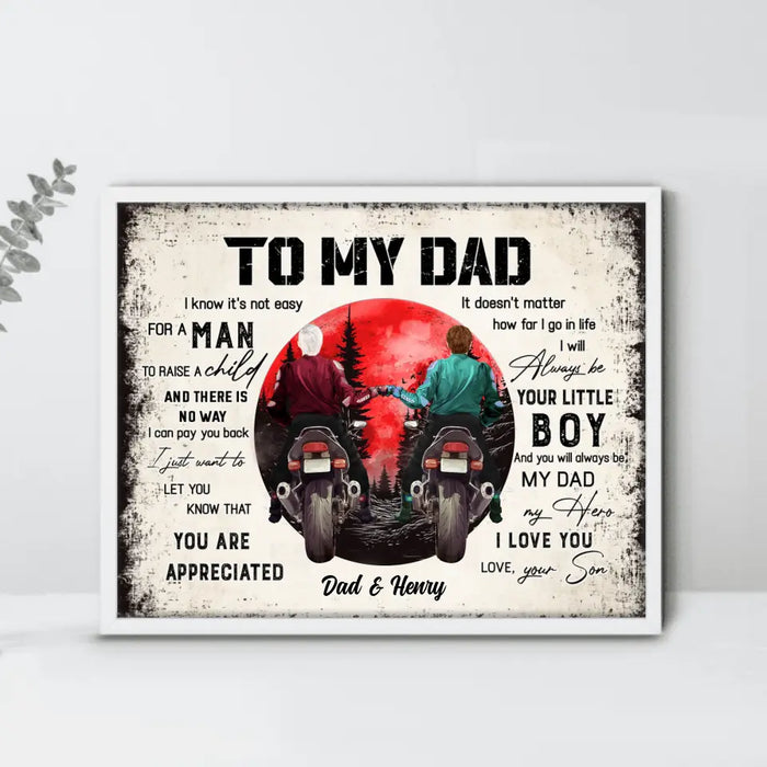 Custom Personalized Dad Poster - Father's Day Gift Idea for Dad from Son - To My Dad