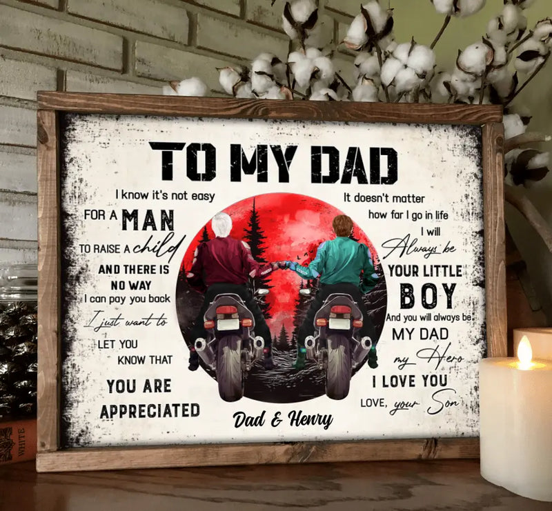 Personalized Dad Poster - Father's Day Gift Idea for Dad from Son - To My Dad