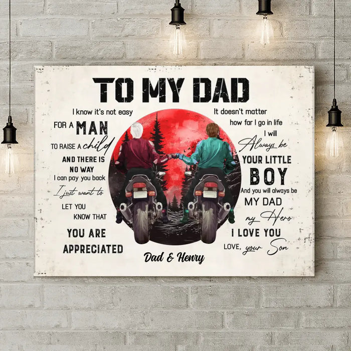 Custom Personalized Dad Canvas - Father's Day Gift Idea for Dad from Son - To My Dad