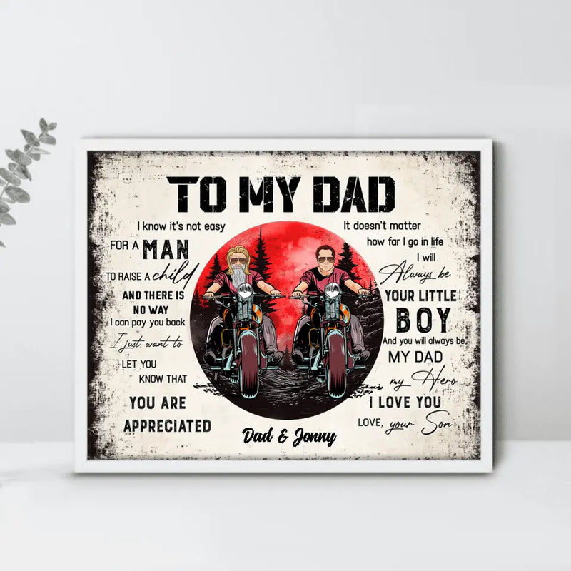Personalized Dad Poster - Father's Day Gift Idea for Dad from Son - To My Dad