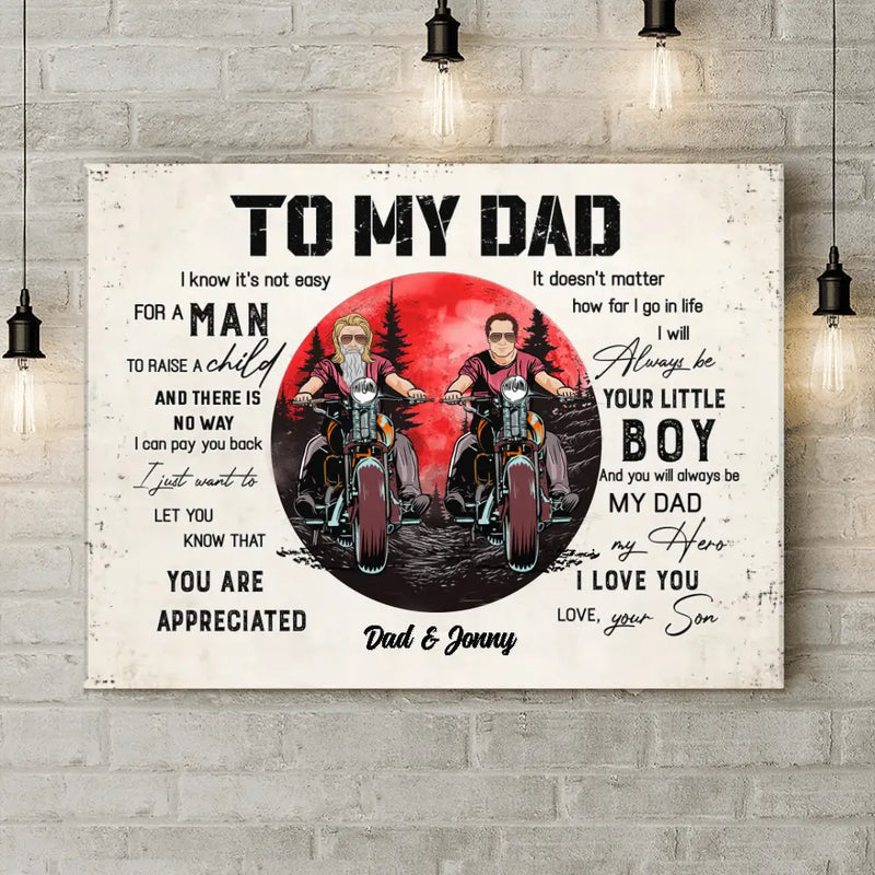 Personalized Dad Canvas - Father's Day Gift Idea for Dad from Son - To My Dad
