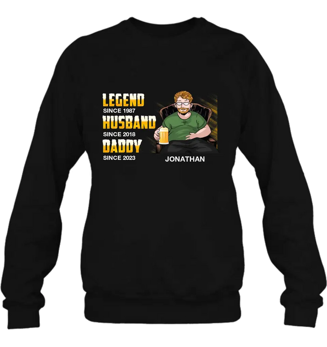 Custom Personalized Beer Daddy Shirt/Hoodie - Gift Idea For Father's Day - Legend, Husband, Daddy