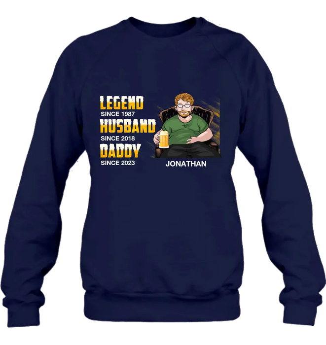 Custom Personalized Beer Daddy Shirt/Hoodie - Gift Idea For Father's Day - Legend, Husband, Daddy