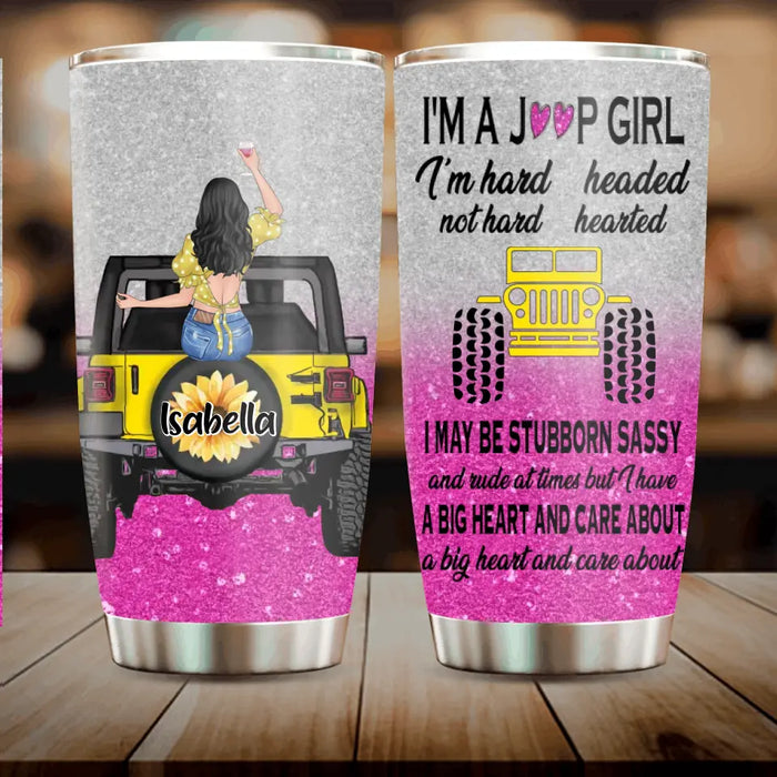 Custom Personalized Off-Road Girl Tumbler - Gift Idea For Off-Road Lover - I'm Hard Headed Not Hard Hearted